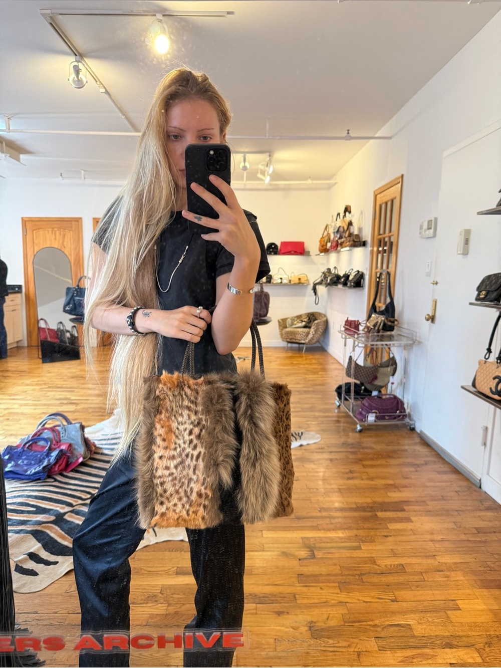 DIOR 2000 FUR TOTE - Picture 2 of 7